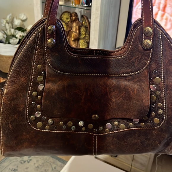 Patricia Nash Ergo satchel with metal studded detail. - Picture 12 of 14